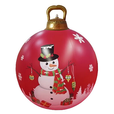 24-Inch PVC Inflatable Christmas Ball Multi-Color Christmas Atmosphere Pattern