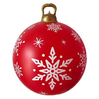 Durable PVC Red Glowing Xmas Tree Ornament Inflatable Ball Ideal for Christmas Decorations and Winter Holiday Celebrations