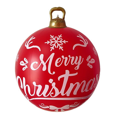 24-Inch PVC Inflatable Christmas Ball Multi-Color Christmas Atmosphere Pattern