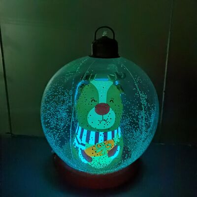 24-inch inflatable Christmas ball, Christmas inflatable LED light ball, Santa Claus, snowman festival elements