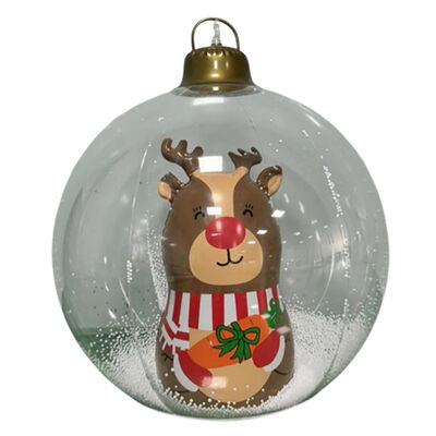 24-inch inflatable Christmas ball, Christmas inflatable LED light ball, Santa Claus, snowman festival elements