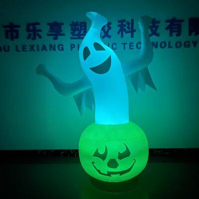 Halloween Cross Border Bestsellers PVC Inflatable LED Light Up Pumpkin Ghost Untoppleable Dolls