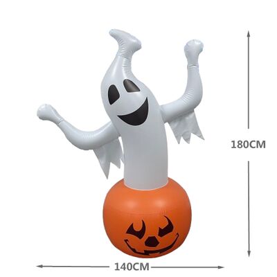 Halloween best-selling PVC inflatable LED light Pumpkin Ghost untoppleable figure Halloween airtight mold decoration