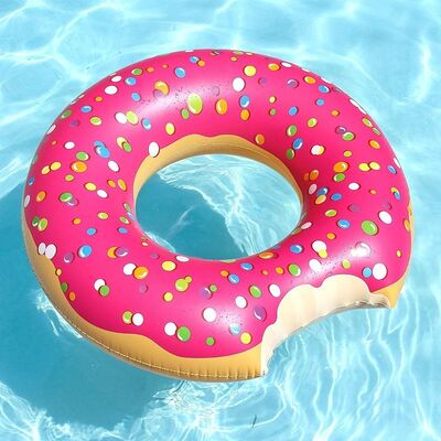 120-Centimeter Giant Donut Inflatable Toy Swimming Ring Outdoor Summer Beach Round Floating Ring