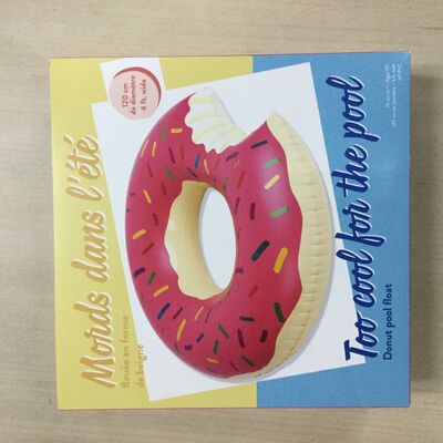 120-Centimeter Giant Donut Inflatable Toy Swimming Ring Outdoor Summer Beach Round Floating Ring