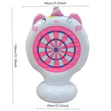 Inflatable unicorn throwing targets, PVC inflatable water darts, football penalty kicks, dartboard pasting fun, adult and children throwing toys, party game props