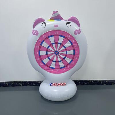 Inflatable unicorn throwing targets, PVC inflatable water darts, football penalty kicks, dartboard pasting fun, adult and children throwing toys, party game props