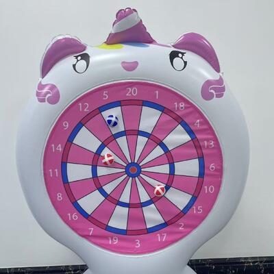 Inflatable unicorn throwing targets, PVC inflatable water darts, football penalty kicks, dartboard pasting fun, adult and children throwing toys, party game props