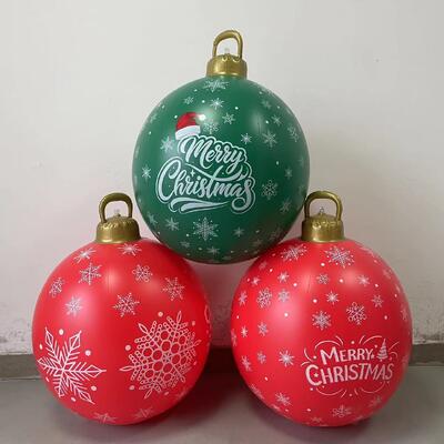 12-24 Inches Inflatable Christmas ball Red Easy To Set Up Inflates In Minutes