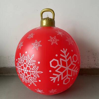 12-24 Inches Inflatable Christmas ball Red Easy To Set Up Inflates In Minutes