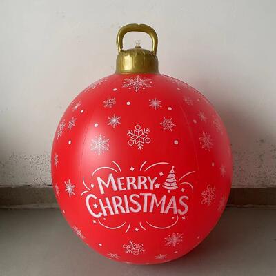 12-24 Inches Inflatable Christmas ball Red Easy To Set Up Inflates In Minutes
