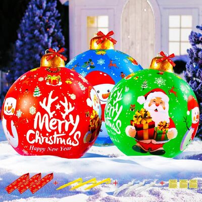 Christmas Air-Filled Globe for Holiday Decoration Multicolored Inflatable Xmas Ball