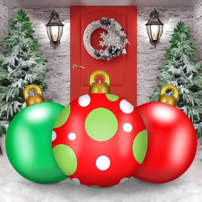 Christmas Air-Filled Globe for Holiday Decoration Multicolored Inflatable Xmas Ball