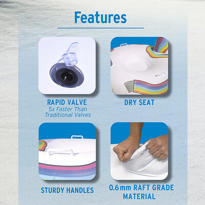 Outdoor ski circle unicorn PVC inflatable ski board, cold-proof and durable PVC material outdoor sports inflatable toy