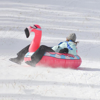 High Durability Inflatable Ski Ring Round Design and Skiing Pattern for Winter Adventures