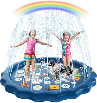 Ocean Theme Round PVC Water Spray Pad for Outdoor Water Play Adventure