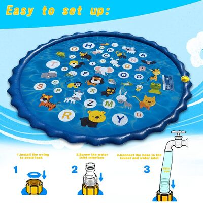Ocean Theme Round PVC Water Spray Pad for Outdoor Water Play Adventure