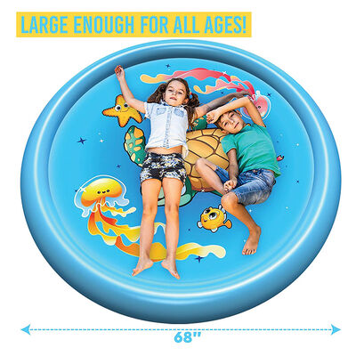 PVC turtle water spray pad, 69-inch water spray pad, ideal for summer games and outdoor activities