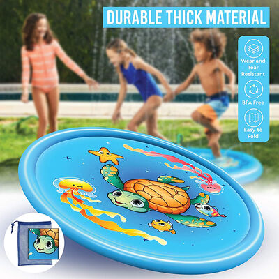 PVC turtle water spray pad, 69-inch water spray pad, ideal for summer games and outdoor activities