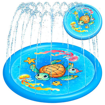 PVC turtle water spray pad, 69-inch water spray pad, ideal for summer games and outdoor activities