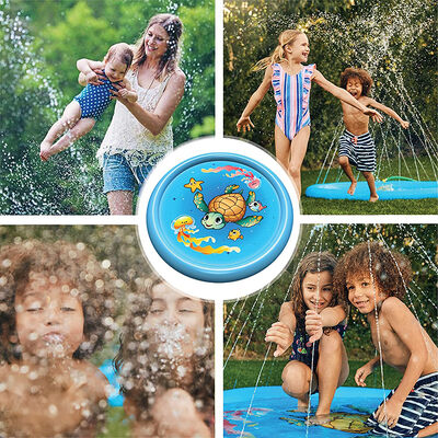 PVC turtle water spray pad, 69-inch water spray pad, ideal for summer games and outdoor activities