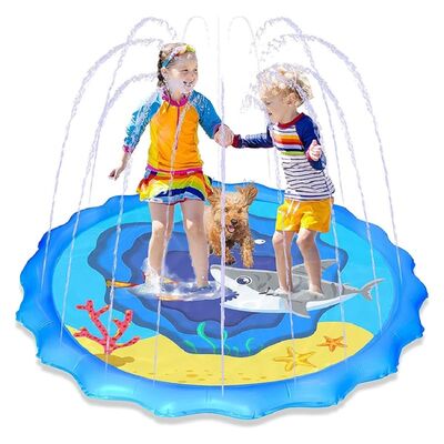 Summer Outdoor Children'S Water Spray Toy PVC Blue Shark  69-Inch