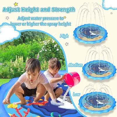 Summer Outdoor Children'S Water Spray Toy PVC Blue Shark  69-Inch