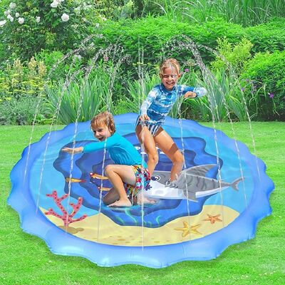 Summer Outdoor Children'S Water Spray Toy PVC Blue Shark  69-Inch