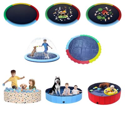Summer Outdoor Children'S Pet Water Spray Toys PVC Color Printed Pet Thickened Anti Slip Water Spray Pad 69-Inch
