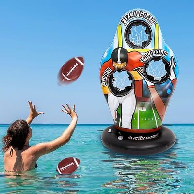 Inflatable Football Target - Double-Sided Toss Training Game with Mini Footballs 45 Inch