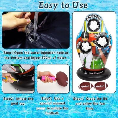 Inflatable Football Target - Double-Sided Toss Training Game with Mini Footballs 45 Inch