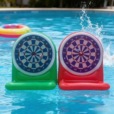 Red and green best-selling PVC inflatable water target for children's throwing toys, outdoor party sticky fun game props