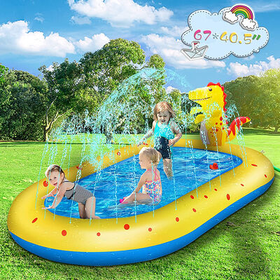 Inflatable water fountain children's toys, PVC inflatable dinosaur fountain pool, summer game interactive fountain swimming pool toys