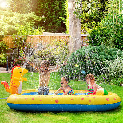 Inflatable water fountain children's toys, PVC inflatable dinosaur fountain pool, summer game interactive fountain swimming pool toys