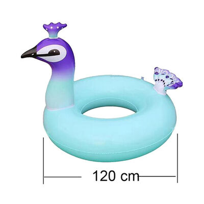 Large 120CM inflatable swimming ring, PVC inflatable peacock leisure swimming pool floating ring, outdoor water props