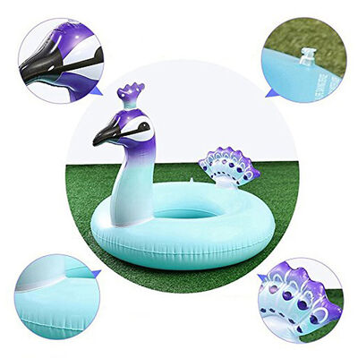 Large 120CM inflatable swimming ring, PVC inflatable peacock leisure swimming pool floating ring, outdoor water props