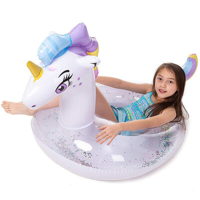 Small children's swimming rings, PVC inflatable swimming rings, outdoor party children's water surface unicorn floating rings
