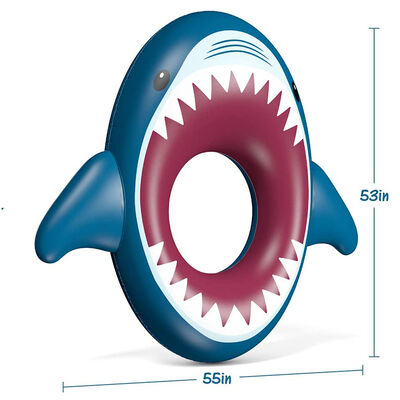Extra Large Opposite Sex Shark Swimming Ring PVC Inflatable Water Surface Floating Tube Outdoor Party