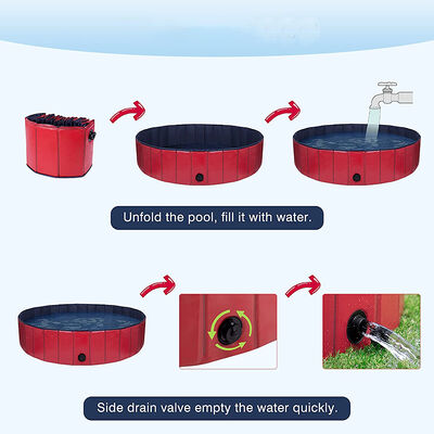 Lightweight And Easy To Carry Portable Pet Swimming Pool Durable PVC And Oxford Fabric Designed For Easy Setup And Storage