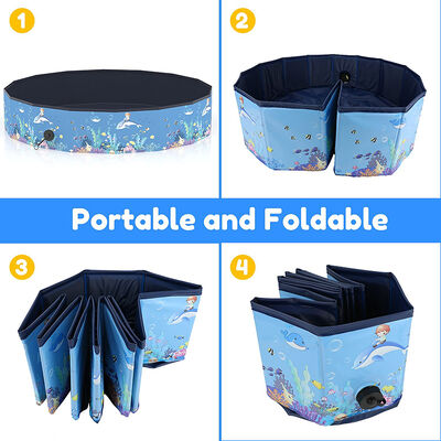 Outdoor And Indoor Foldable dog pool Nontoxic Easy to clean Portable pet pool perfect for dog bathing grooming and travel