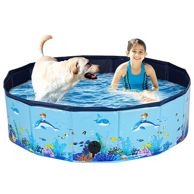 Outdoor And Indoor Foldable dog pool Nontoxic Easy to clean Portable pet pool perfect for dog bathing grooming and travel