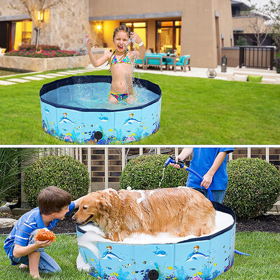 Outdoor And Indoor Foldable dog pool Nontoxic Easy to clean Portable pet pool perfect for dog bathing grooming and travel