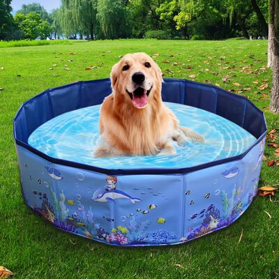 Outdoor And Indoor Foldable dog pool Nontoxic Easy to clean Portable pet pool perfect for dog bathing grooming and travel