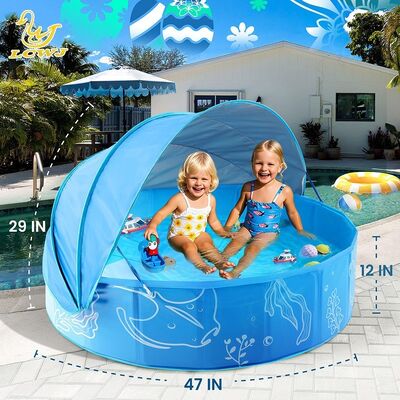 The PVC multi-purpose pet pool and children's bouncy ball pit or indoor and outdoor toy pool with a sunshade are lightweight and easy to carry and fold