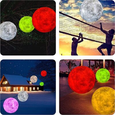 Durable PVC Inflatable Luminous Moon, Including A 48-Hour Continuous Battery Life