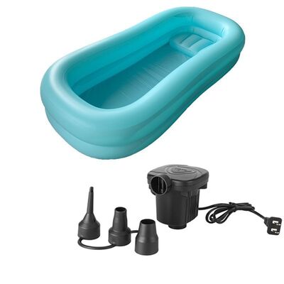 nflatable Adult Bathtub with Wireless Electric Air Pump for Hot Water Bath Ice Bath Blue / Orange