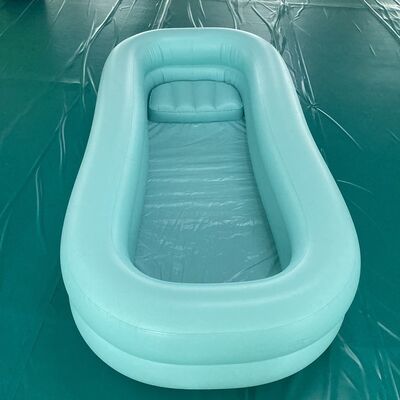 nflatable Adult Bathtub with Wireless Electric Air Pump for Hot Water Bath Ice Bath Blue / Orange