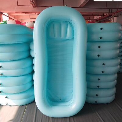 nflatable Adult Bathtub with Wireless Electric Air Pump for Hot Water Bath Ice Bath Blue / Orange