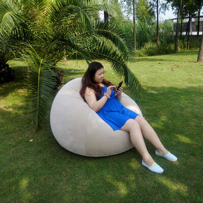 Inflatable Lazy Sofa Chair PVC Flocking Foldable Sofa With Slip-on Lunch Lounge Chair Set