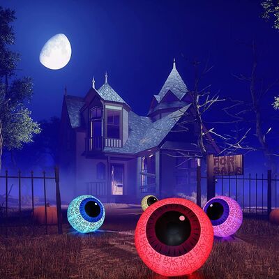 Inflatable And Luminous Halloween Ball Pumpkin Eyes Ghosts And Little Devils